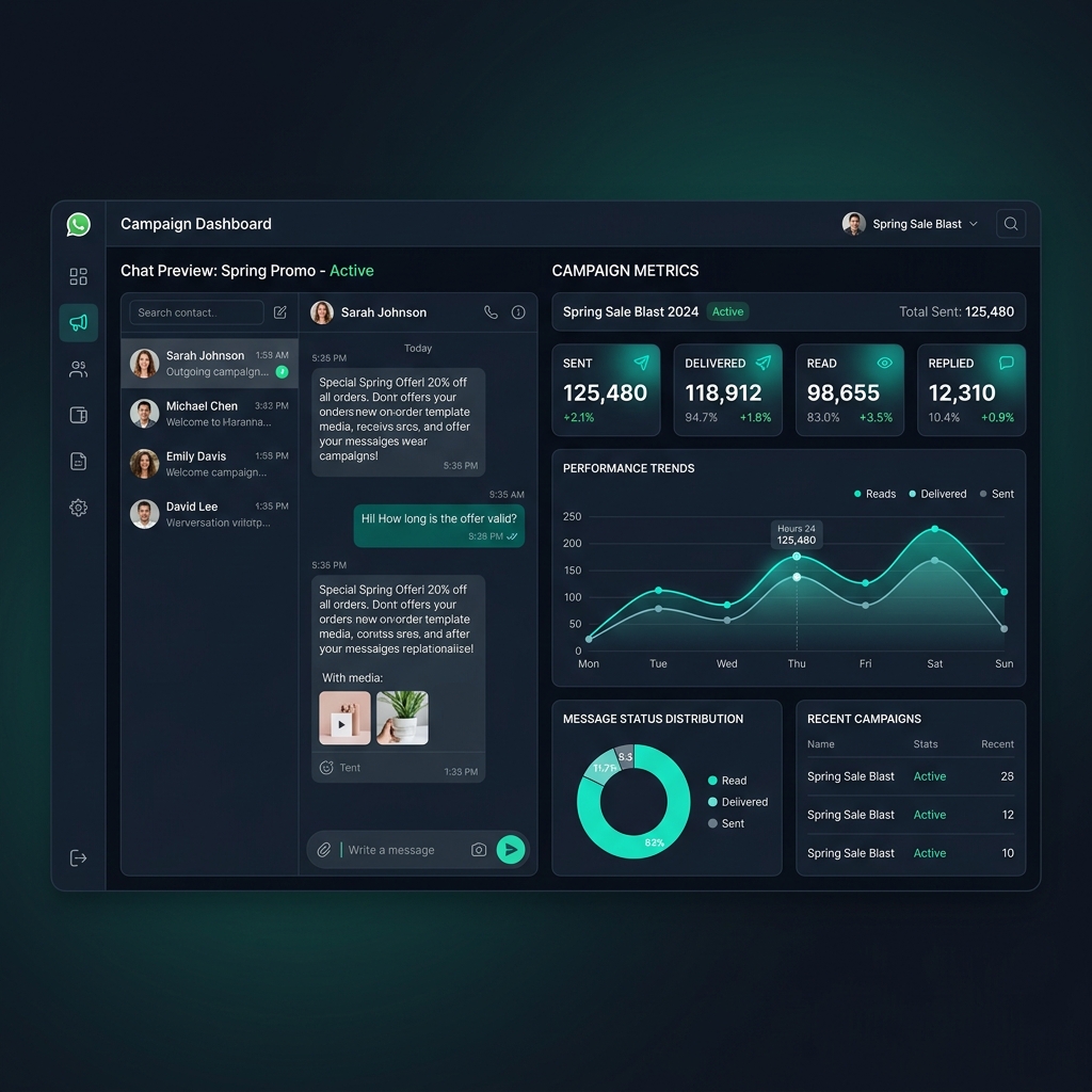 Dashboard masivo envio whatsapp api
